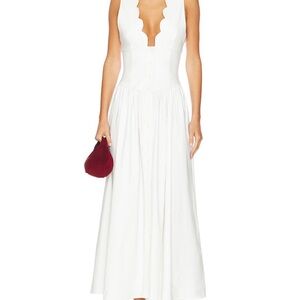WeWoreWhat Scalloped White Maxi Dress